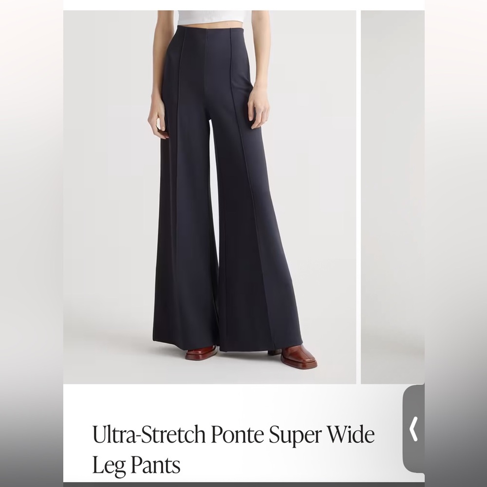 Quince Ultra-Stretch Ponte Super Wide Leg Pants Navy